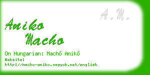 aniko macho business card